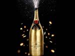 The Moët & Chandon Golden Methuselah covered in gold leaf 