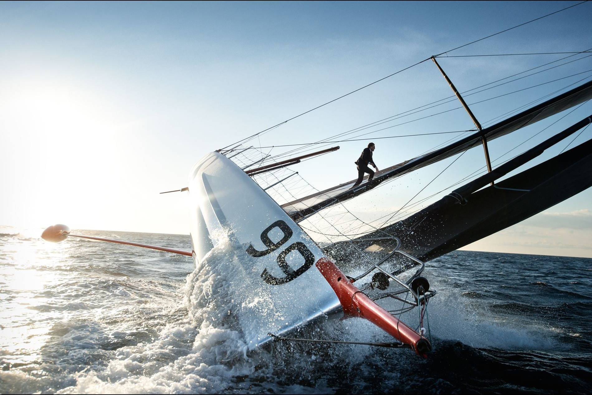 The HUGO BOSS Mast Walk by British Yachtsman Alex Thomson SENATUS