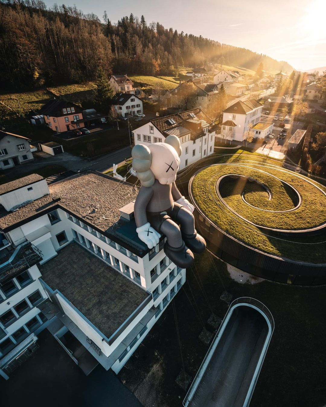 KAWS HOLIDAY arrives at the Jura mountains in Switzerland - in