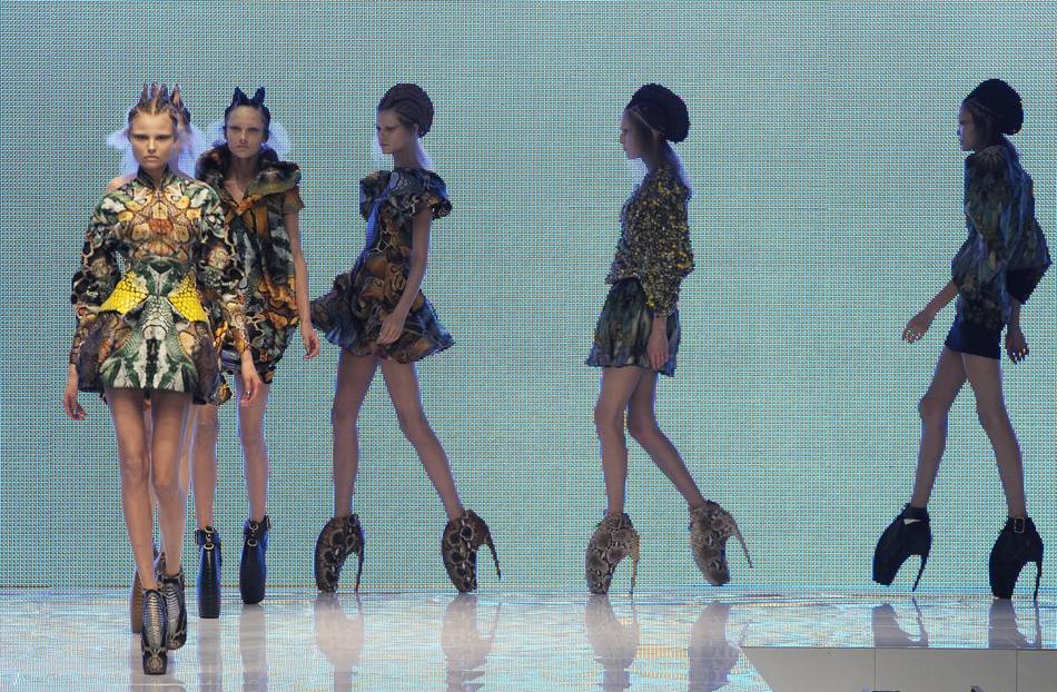 Three pairs of Alexander McQueen's iconic footwear creation from his Spring/Summer 2010 have been reproduced exclusively for charity