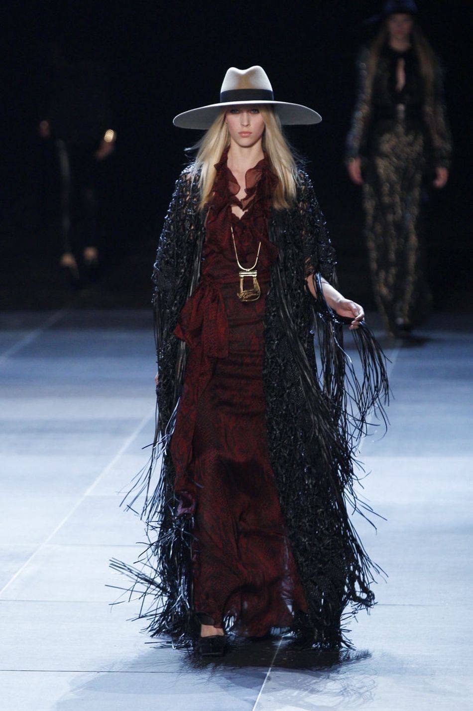 Hedi Slimane looked to the '70s for inspiration for his highly anticipated debut Saint Laurent collection