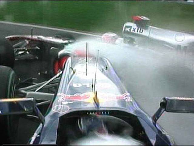 Vettel's manoeuvre on lap 16 earned him a drive-through penalty