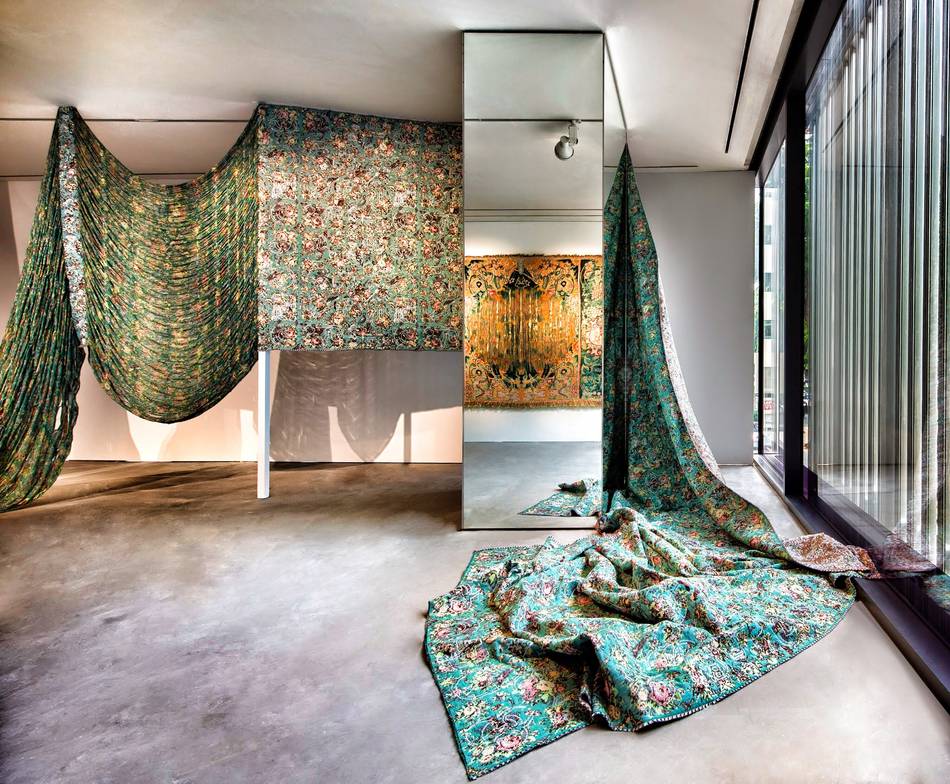 An exploration by the artist on the invisible narratives and embedded heritage that exist in the motifs of textiles, as a looking glass into the very fabric of civilisation, its legacy and the evolving cultures of the world today