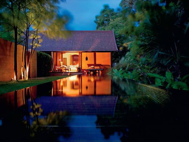 View of the private pool for each villa