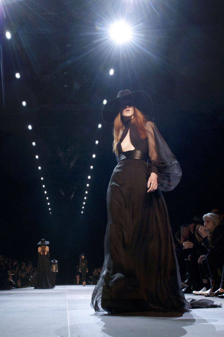 Hedi Slimane looked to the '70s for inspiration for his highly anticipated debut Saint Laurent collection