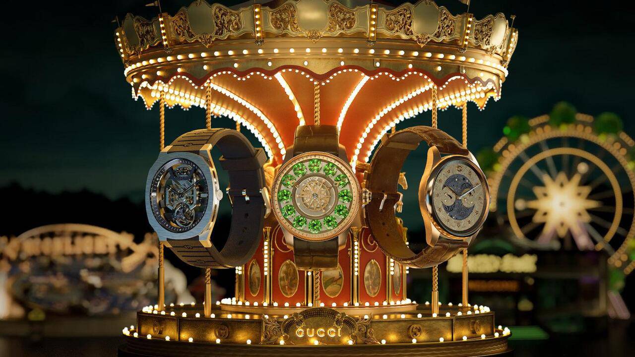 GUCCI Halcyon Days 置時計 Gucci Celebrates 25 Years of Gucci Swiss Timepieces with 2nd High