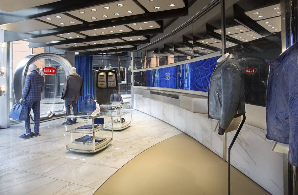 Following a capsule collection unveiled at Milan Fashion Week last year, supercar manufacturer Bugatti has made a committed move into the luxury lifestyle area with its new store