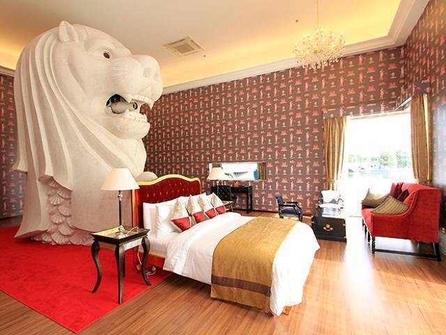 The iconic Merlion of Singapore was transformed into the Merlion Hotel by artist Tatzu Nishi